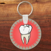Porte-clés Molaire fraîchement extrait sur une starburst roug (Recto)