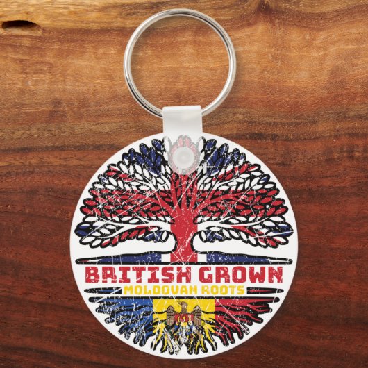 Porte-clés Moldavie Moldavie Royaume-Uni British Tree (Verso)