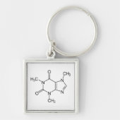 Porte-clés Molécule de caféine Chimie Café Atomes (Devant)