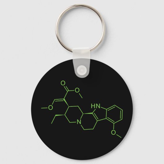 Porte-clés Molécule de Mitragynine Kratom - Diagramme de Chim (Recto)