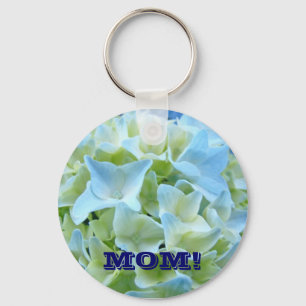 Porte-clés MOM ! Cadeaux porte - clés Blue Hydrangea Fleurs F