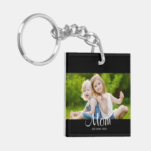 Porte-clés Mom Established Modern Script Photo (Devant gauche)