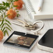 Porte-clés Mom Established Modern Script Photo (Devant Droit)