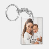 Porte-clés Mom Established Modern Script Photo Keychain (Devant gauche)