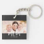 Porte-clés Mom Established Modern Script Photo Keychain (Dos)
