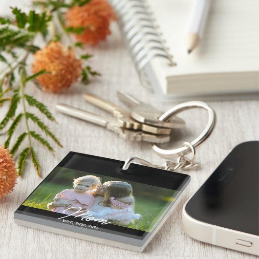 Porte-clés Mom Established Script Photo (Devant Droit)