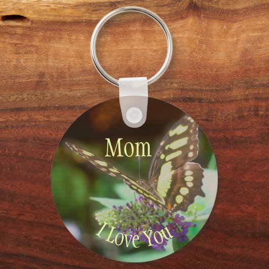 Porte-clés Mom I Love You Butterfly (Verso)