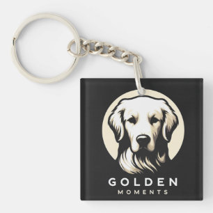 Porte-clés Moments d'or Minimalisme élégant Golden Retriever