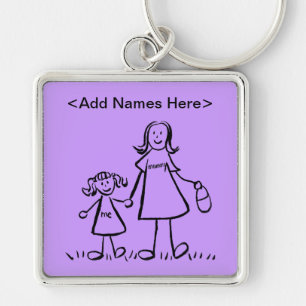 Porte-clés Mommy & Me Porte - clé (option de noms de Personna
