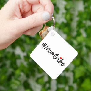 Porte-clés #MomTribe Modernité de la maternité Script Fête
