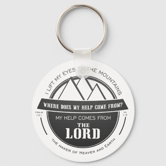 Porte-clés Mon aide vient du Seigneur, Logo de Montagne Verse (Recto)