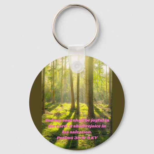 Porte-clés mon âme sera joyeuse dans le Seigneur. Foi (Recto)