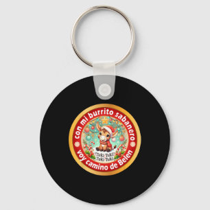 Porte-clés Mon Ane de Noël Mexicain Burrito Sanero Espagnol