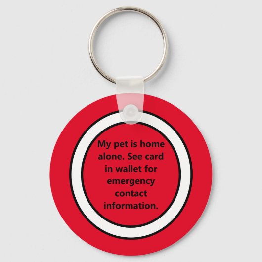 Porte-clés Mon Animal De Compagnie Est Seul Rouge (Recto)