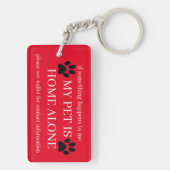 Porte-clés Mon animal familier est seul à la maison (Dos)