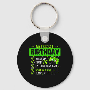 Porte-clés Mon anniversaire parfait Level Up 15e anniversaire