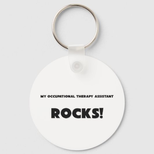 Porte-clés MON assistante en ergothérapie ROCKS! (Recto)