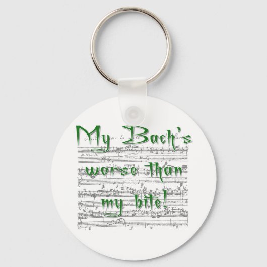 Porte-clés Mon Bach est pire que ma morsure ! (Recto)