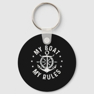 Porte-clés Mon bateau mes règles - Bateau de voile capitaine