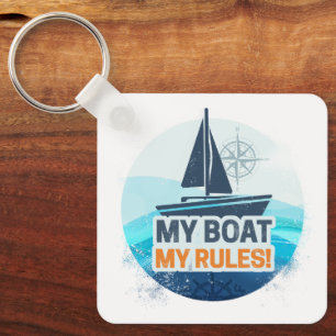 Porte-clés Mon bateau Mes règles pour capitaine ou skipper Vi