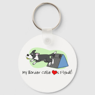 Porte-clés Mon Bordure Collie aime le Porte - clé de volley