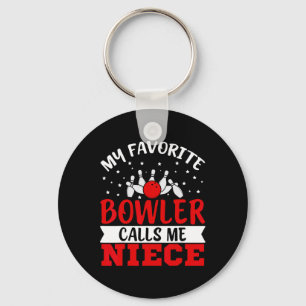 Porte-clés Mon Bowler Favori M'Appelle Niece Funny Bowling Ni