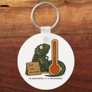 Porte-clés Mon caractère est un thermomètre Bearded Dragon Ar