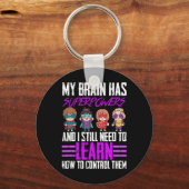 Porte-clés Mon Cerveau A Des Superpuissances Epilepsie Sensib (Recto)