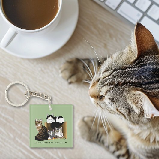 Porte-clés Mon chat a du code QR pour les chats