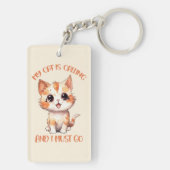 Porte-clés Mon Chat Appelle Un Chat Orange Cute (Dos)