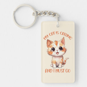 Porte-clés Mon Chat Appelle Un Chat Orange Cute