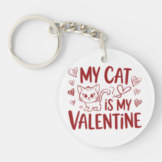 Porte-clés Mon chat est mon Valentin