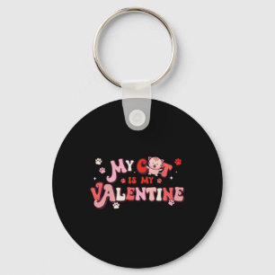 Porte-clés Mon chat est mon Valentin amoureux de chaton kawai