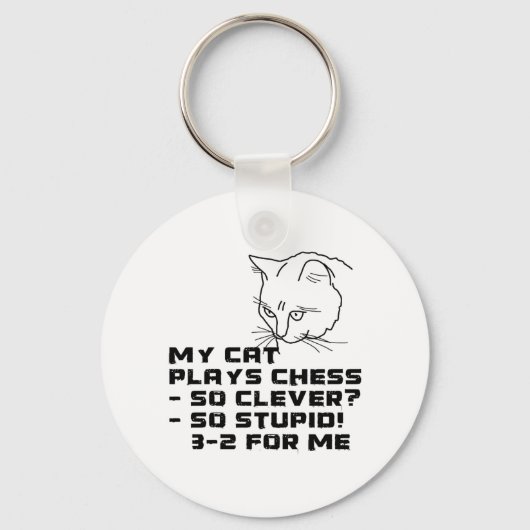 Porte-clés Mon Chat Joue Aux Échecs (Recto)