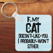 Porte-clés Mon chat ne vous aime pas, citation drôle de chat, (Recto)