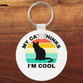 Porte-clés Mon chat pense que je suis Cool (Recto)
