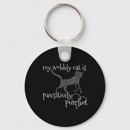 Porte-clés Mon Chat Wobbly Est Un Amant Ch Pawsitive (Recto)