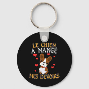 Porte-clés Mon chien a mangé mes devoirs - Citation pour appr