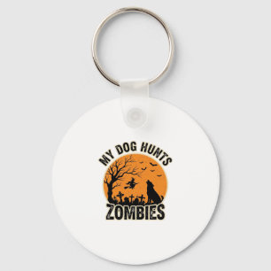 Porte-clés Mon chien chasse les zombies conception de chien H