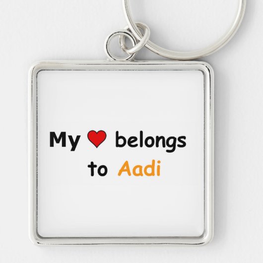 Porte-clés Mon coeur appartient à Aadi (Devant)