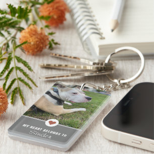 Porte-clés Mon Coeur Appartient À Chien 2 Photos