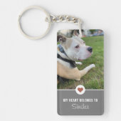 Porte-clés Mon Coeur Appartient À Chien 2 Photos (Devant)
