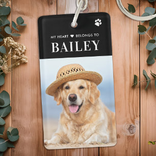 Porte-clés Mon Coeur Appartient À Chien Photo Animal De Compa