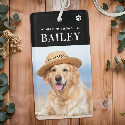 Porte-clés Mon Coeur Appartient À Chien Photo Animal De Compa