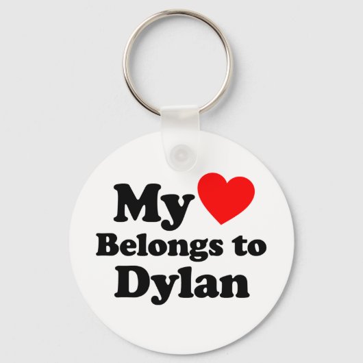 Porte-clés Mon coeur appartient à Dylan (Recto)