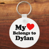Porte-clés Mon coeur appartient à Dylan (Recto)