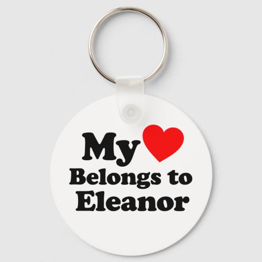 Porte-clés Mon coeur appartient à Eleanor (Recto)