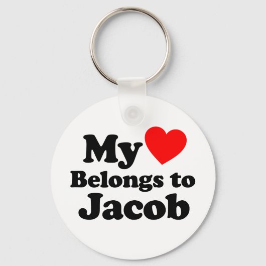 Porte-clés Mon coeur appartient à Jacob (Recto)