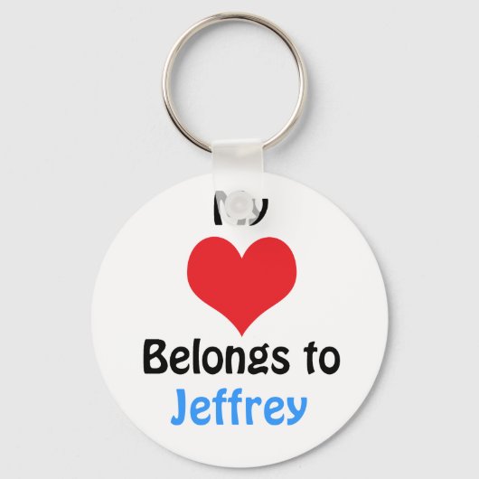 Porte-clés Mon coeur appartient à Jeffrey (Recto)