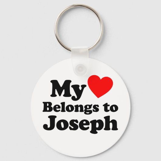 Porte-clés Mon coeur appartient à Joseph (Recto)